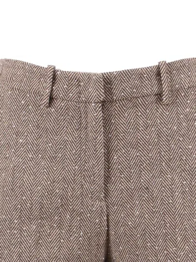 Ermanno Scervino Tailored Straight-leg Pants In Smooth Polyester In Brown