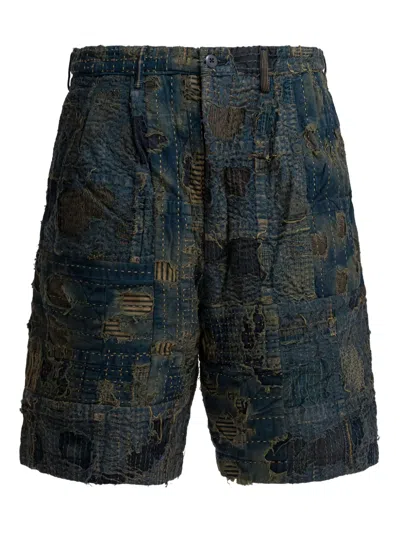 Kapital Patchwork Shorts In Blue