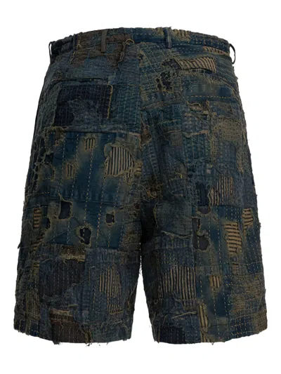 Kapital Patchwork Shorts In Blue