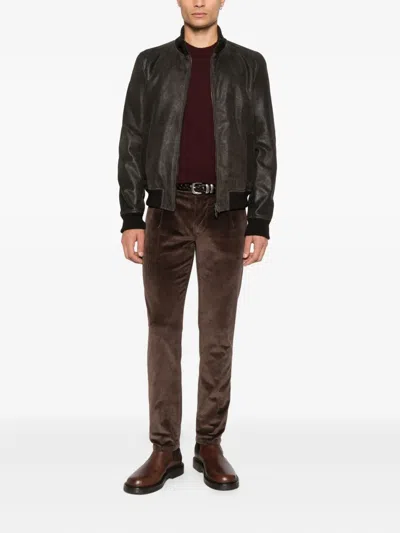 Filippo De Laurentiis Ribbed Wool Sweater In Burgundy