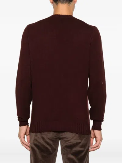 Filippo De Laurentiis Ribbed Wool Sweater In Burgundy