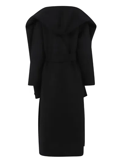 P.a.r.o.s.h Kapuzenmantel Mit Gürtel In Black