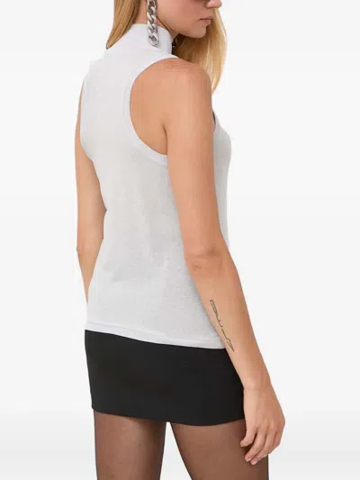 Patrizia Pepe High-neck Embellished Top In Gray