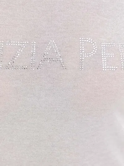 Patrizia Pepe High-neck Embellished Top In Gray