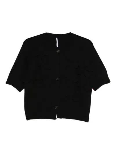 Liviana Conti Cardigan Mit Blumenapplikation In Black