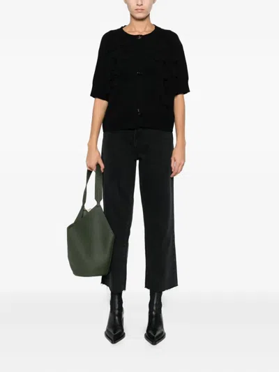 Liviana Conti Cardigan Mit Blumenapplikation In Black