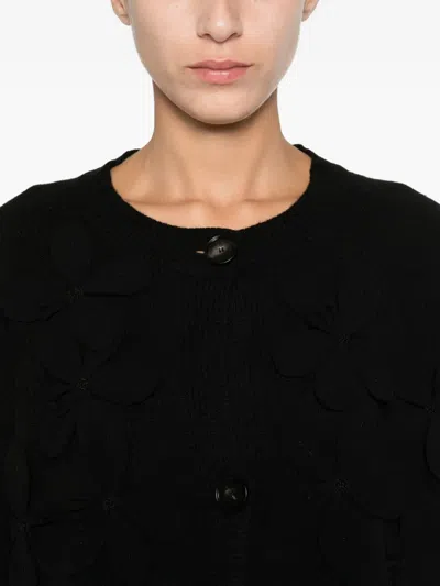 Liviana Conti Cardigan Mit Blumenapplikation In Black