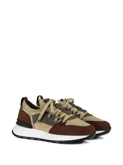 Doucal's Lace-up Suede Sneakers In Multi