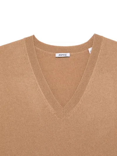Aspesi Pullunder Mit V-ausschnitt In Brown
