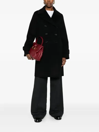 Aspesi Doppelreihiger Mantel In Black