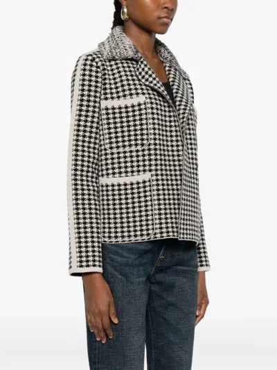 Cividini Cardigan Mit Hahnentrittmuster In Black