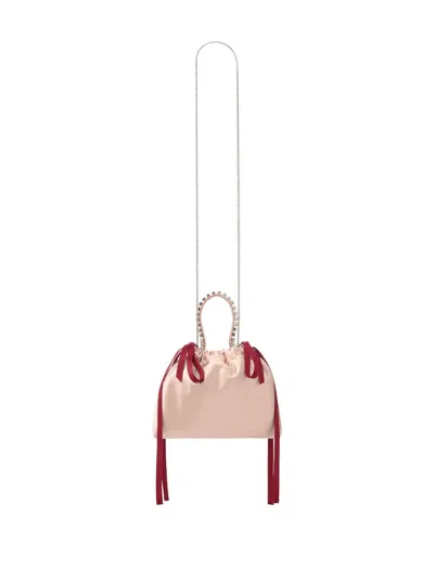 Jimmy Choo Crystal-detail Drawstring Bucket Bag In Pink