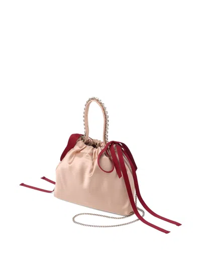Jimmy Choo Crystal-detail Drawstring Bucket Bag In Pink