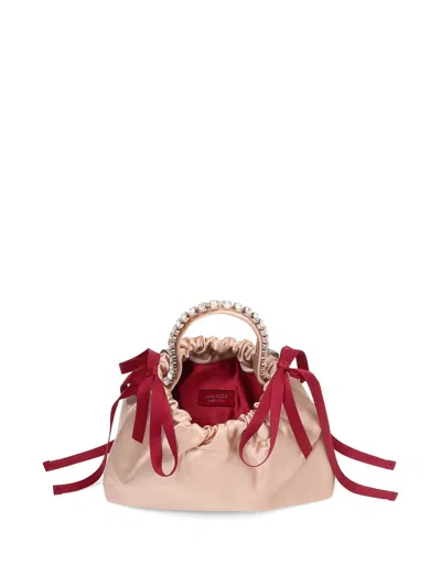 Jimmy Choo Crystal-detail Drawstring Bucket Bag In Pink