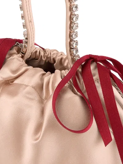 Jimmy Choo Crystal-detail Drawstring Bucket Bag In Pink