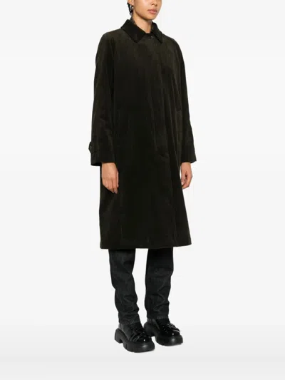 Aspesi Corduroy Pocket Coat In Green