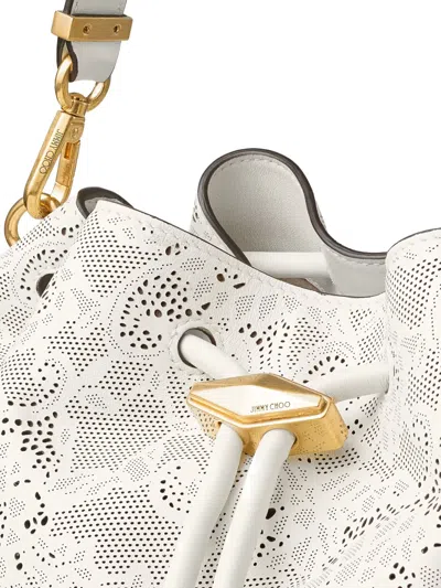 Jimmy Choo Floral-embellishment Bucket Bag In White