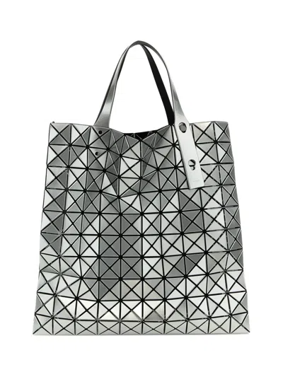Bao Bao Issey Miyake Geometric Design Tote Bag With Dual Handles In Silver