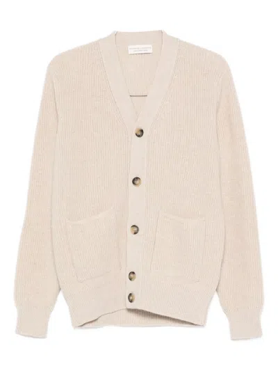 Filippo De Laurentiis Button Pocket Cardigan In Neutral