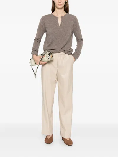 Liviana Conti Vania V-neck Cashmere Knitwear In Brown