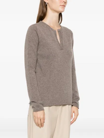 Liviana Conti Vania V-neck Cashmere Knitwear In Brown