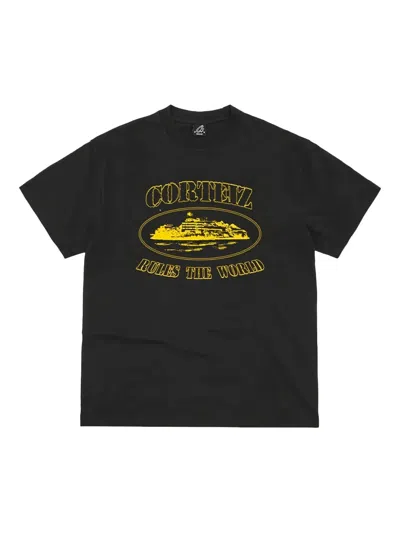 Corteiz Alcatraz Logo-print T-shirt In Black