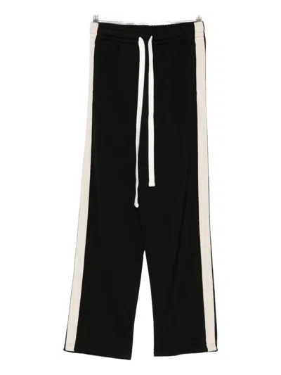 Cole Buxton Stripe Straight-leg Jersey Track Pants In Black