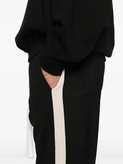 Cole Buxton Stripe Straight-leg Jersey Track Pants In Black