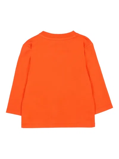 Timberland Red T-shirt For Baby Boy With Tree Print In Orange