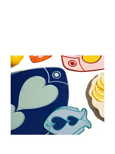 Octaevo Fish Placemat (set Of Two) In Blue