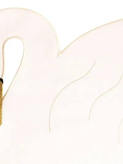 Octaevo Swan Embroidered Placemat (set Of Two) In Neutral