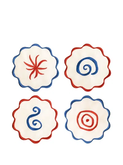 Octaevo Scalloped Coasters (set Of Four) In Multi