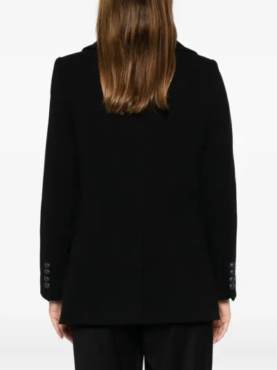 Tagliatore Double-breasted Blanche Coat In Black