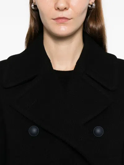 Tagliatore Double-breasted Blanche Coat In Black