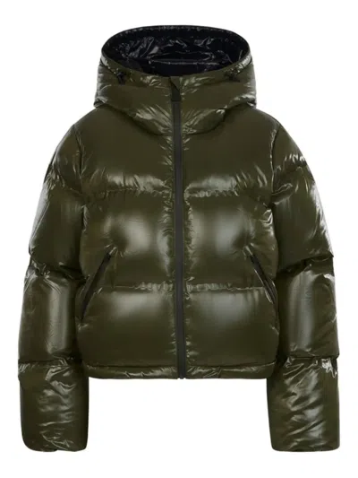 Aztech Mountain Minnie Nuke Cropped Quilted Down Ski Jacket In Green
