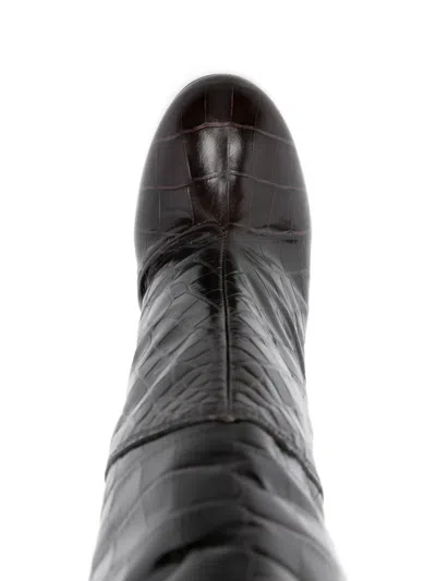 Dsquared2 Crocodile-effect Heeled Boots In Brown
