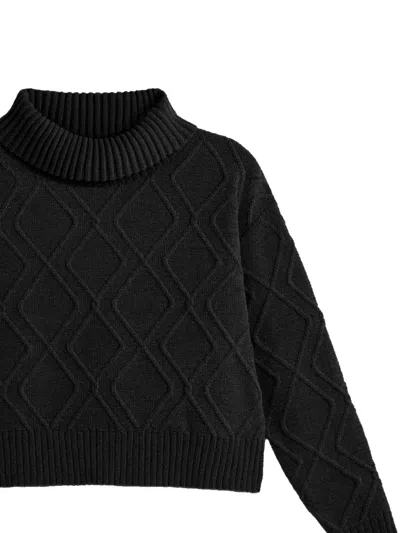 Rrd Volcano-neck Sweater In Black