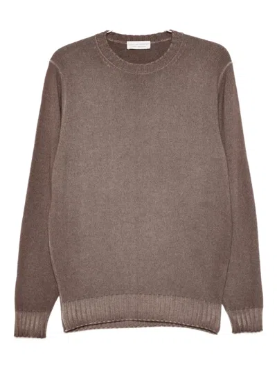 Filippo De Laurentiis Ribbed Crew-neck Sweater In Brown