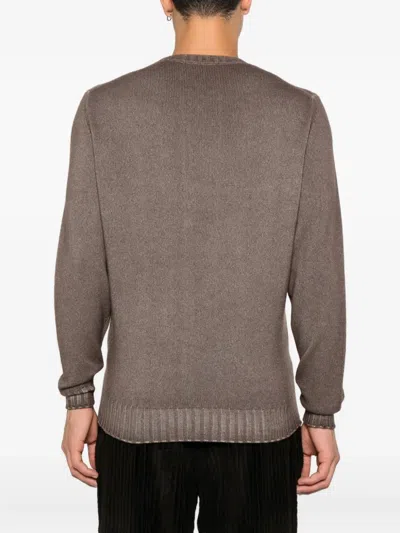 Filippo De Laurentiis Ribbed Crew-neck Sweater In Brown