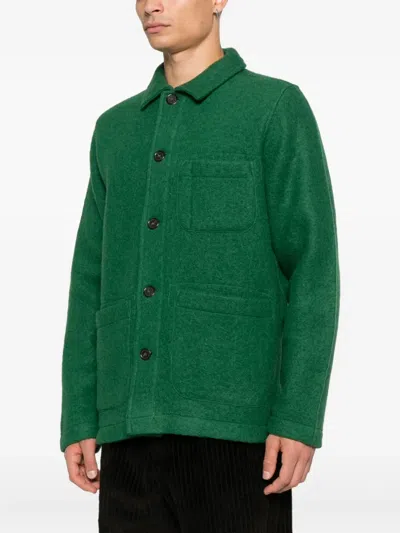 Universal Works Pocket Button Overshirt In Green
