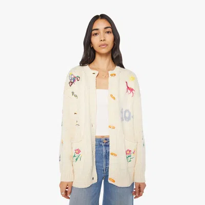 Mother The Long Drop Embroidered Cotton And Alpaca-blend Cardigan In White
