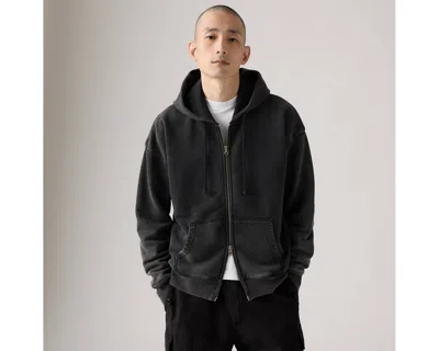 Levi's Grunge Wash Arcata Lined Full Zip Sweatshirt In Black