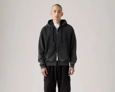 Levi's Grunge Wash Arcata Lined Full Zip Sweatshirt In Black