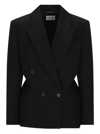 Givenchy Double-breasted Jacket Featuring Button Detailing In Black