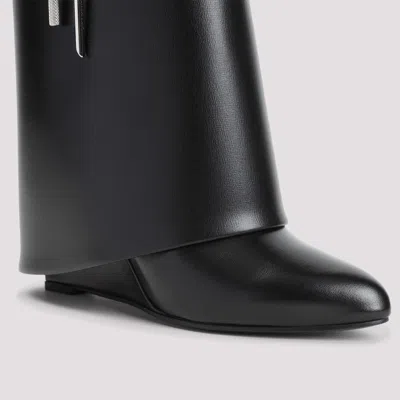 Givenchy Shark Lock Leather Ankle Boots In Black