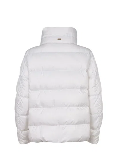Herno Quilted Cape Jacket High Collar In White