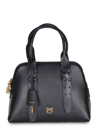 Pinko Bowling Bag Leather Shoulder Bag In Black