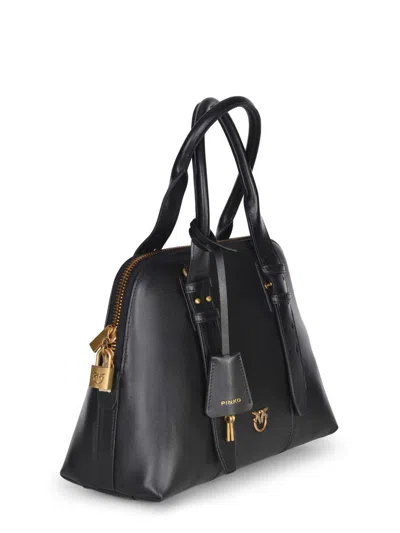 Pinko Bowling Bag Leather Shoulder Bag In Black