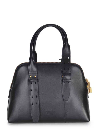 Pinko Bowling Bag Leather Shoulder Bag In Black