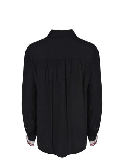 Pinko Jacquard Long-sleeved Shirt In Black